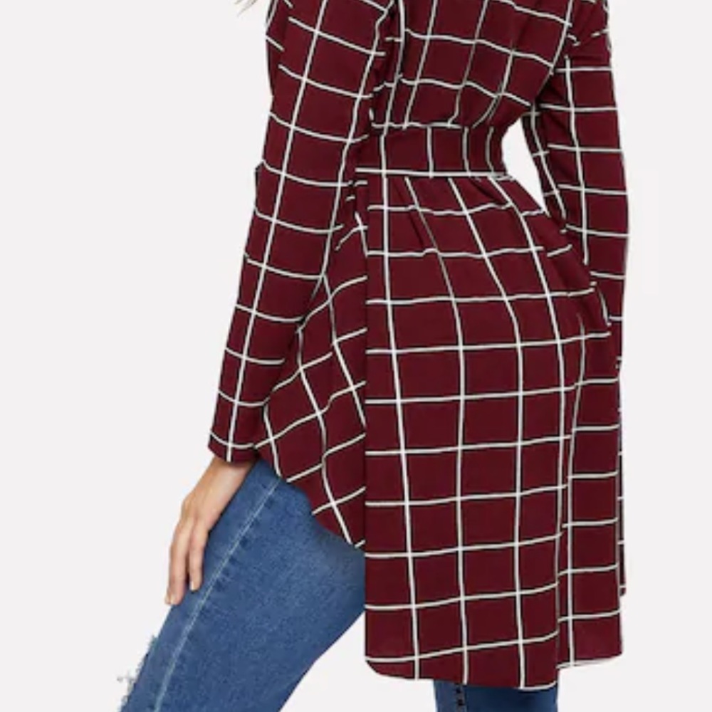 Stripped high low blouse